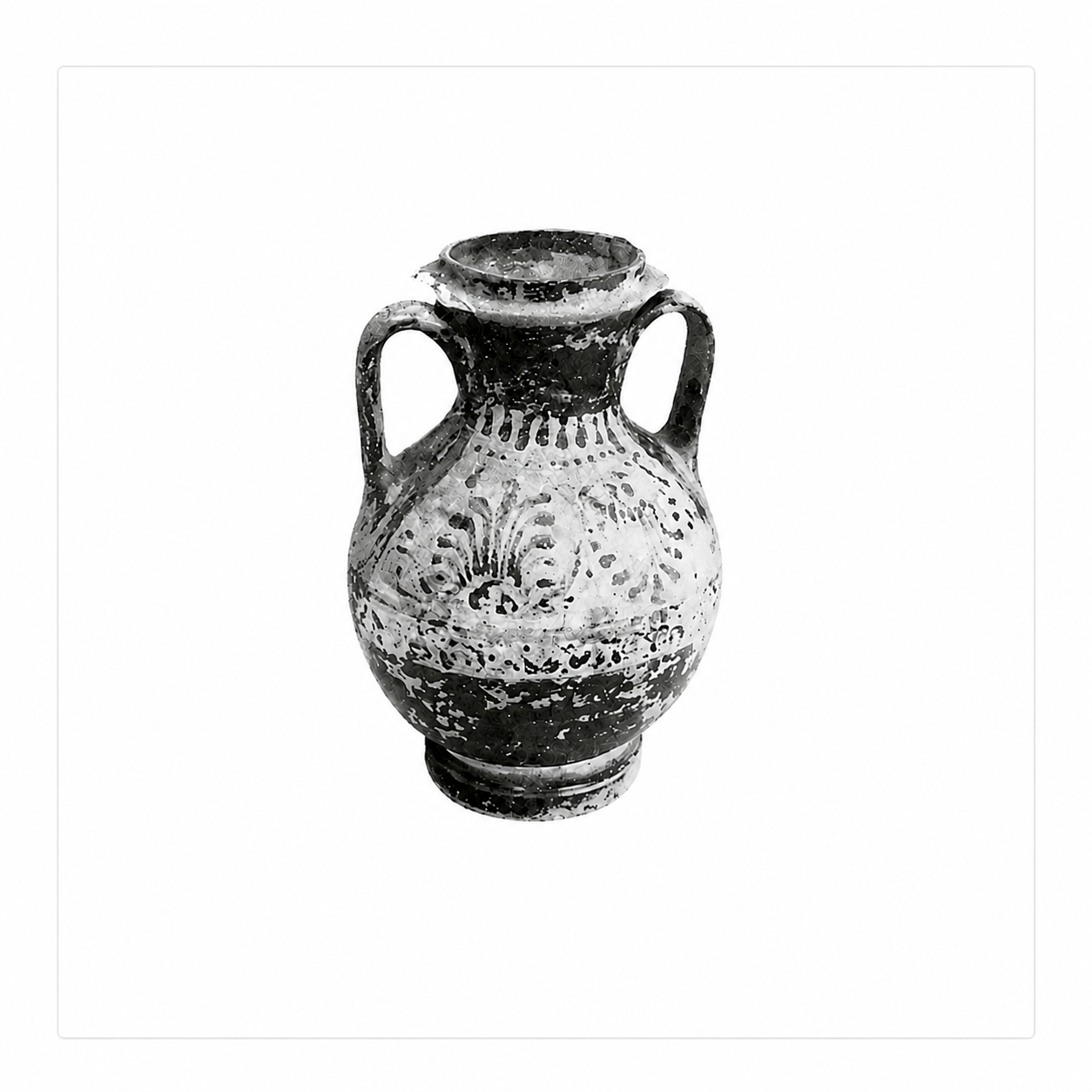 Decorated Coptic Pottery Vessel